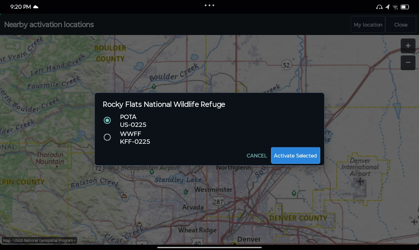 Choose a program at the location. Review POTA and WWFF references for the same activation location.